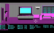 Zak McKracken and the Alien Mindbenders for IBM PC/Compatibles - Zak's living room, complete with a giant T.V.