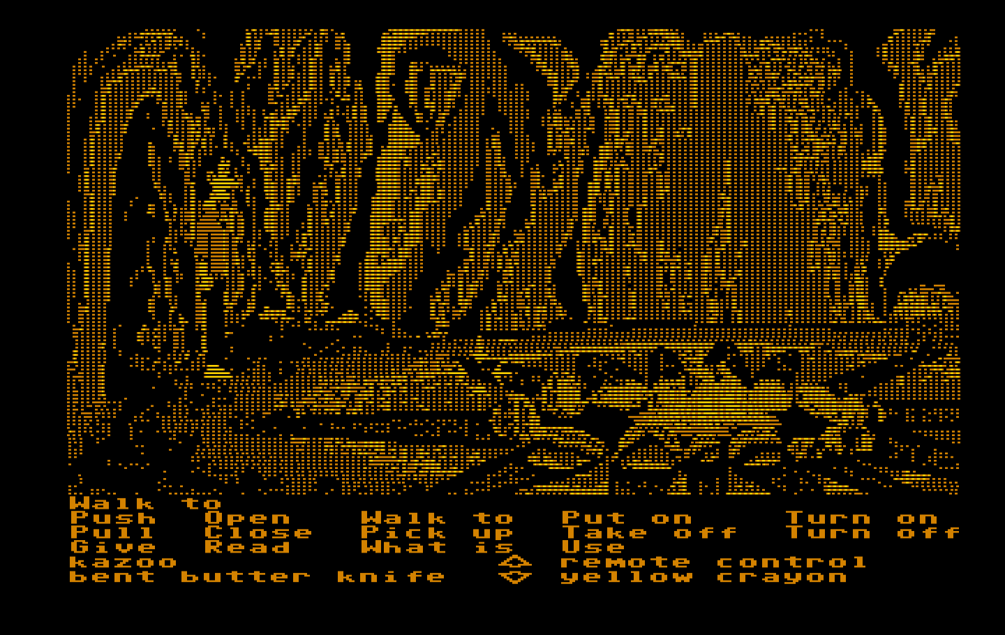 Zak McKracken and the Alien Mindbenders IBM PC/Compatibles Screenshot: Exploring a cave...good thing I was able to light a fire...!