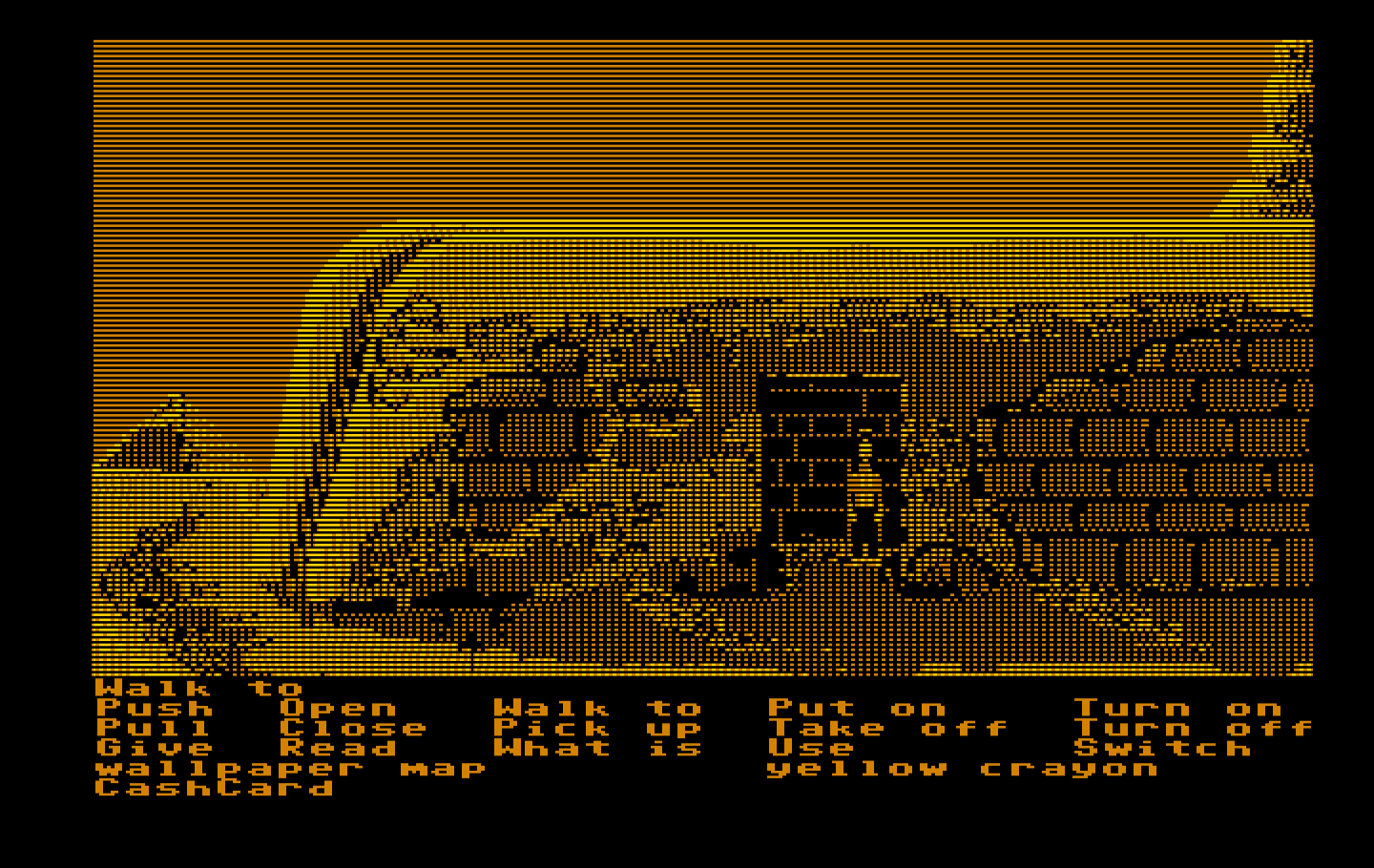 Zak McKracken and the Alien Mindbenders IBM PC/Compatibles Screenshot: Hmm, a door...looks like the entrance to a maze!