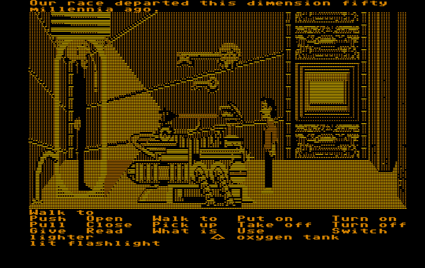 Zak McKracken and the Alien Mindbenders IBM PC/Compatibles Screenshot: A little bit more of the story is discovered...