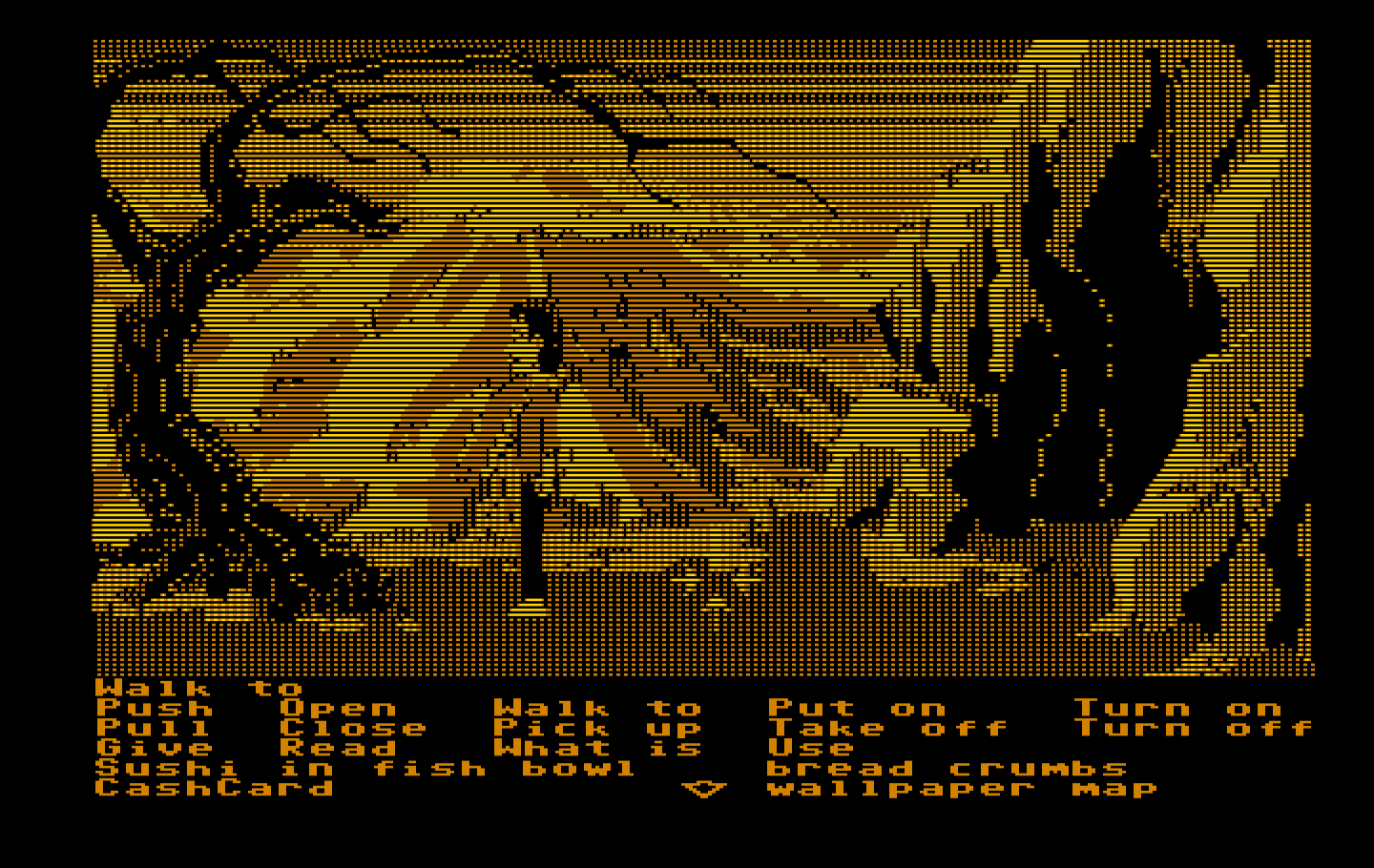 Zak McKracken and the Alien Mindbenders IBM PC/Compatibles Screenshot: Welcome to Seattle, home of the two-headed squirrel...