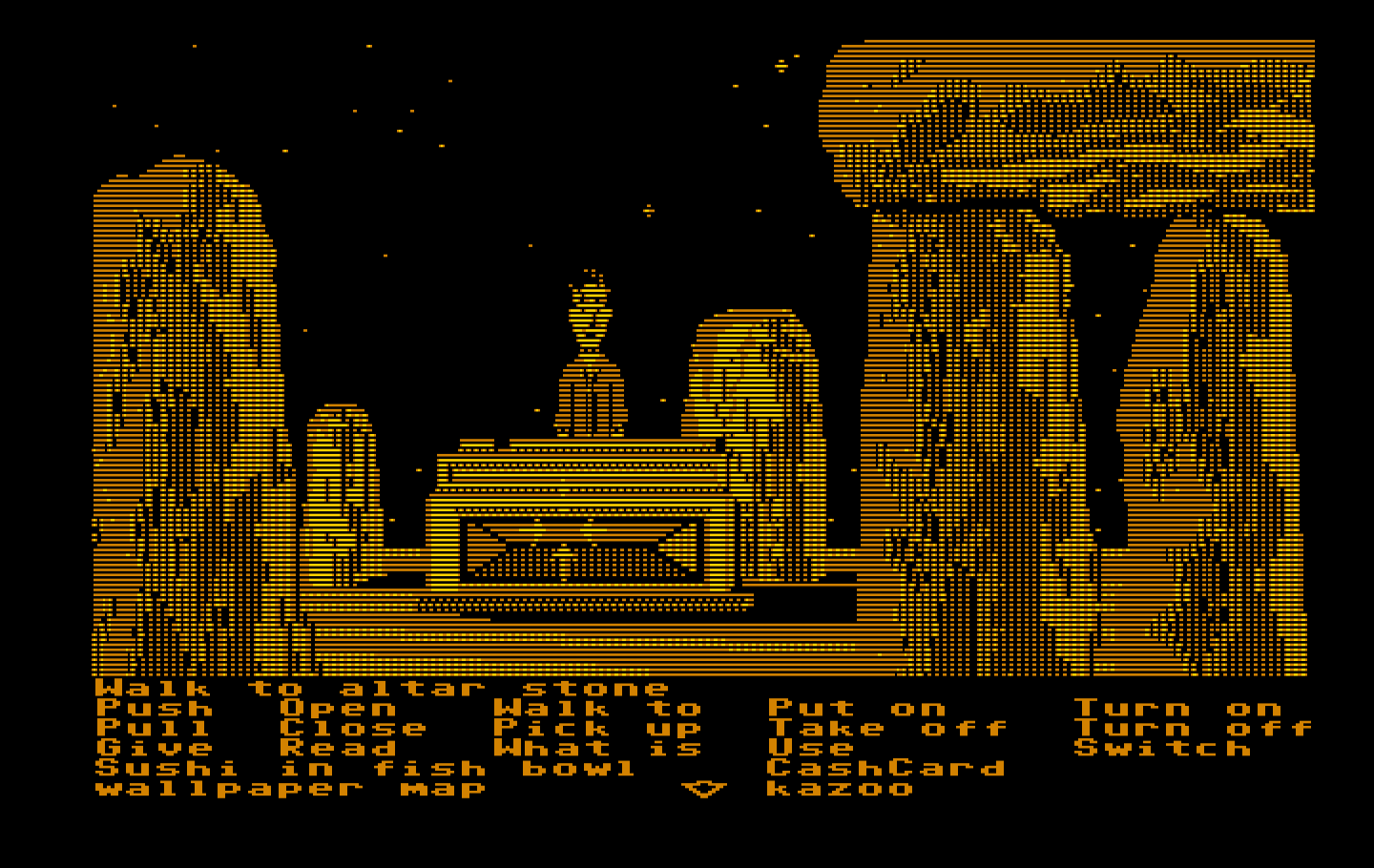 Zak McKracken and the Alien Mindbenders IBM PC/Compatibles Screenshot: Meanwhile, Zak is at Stonehenge...