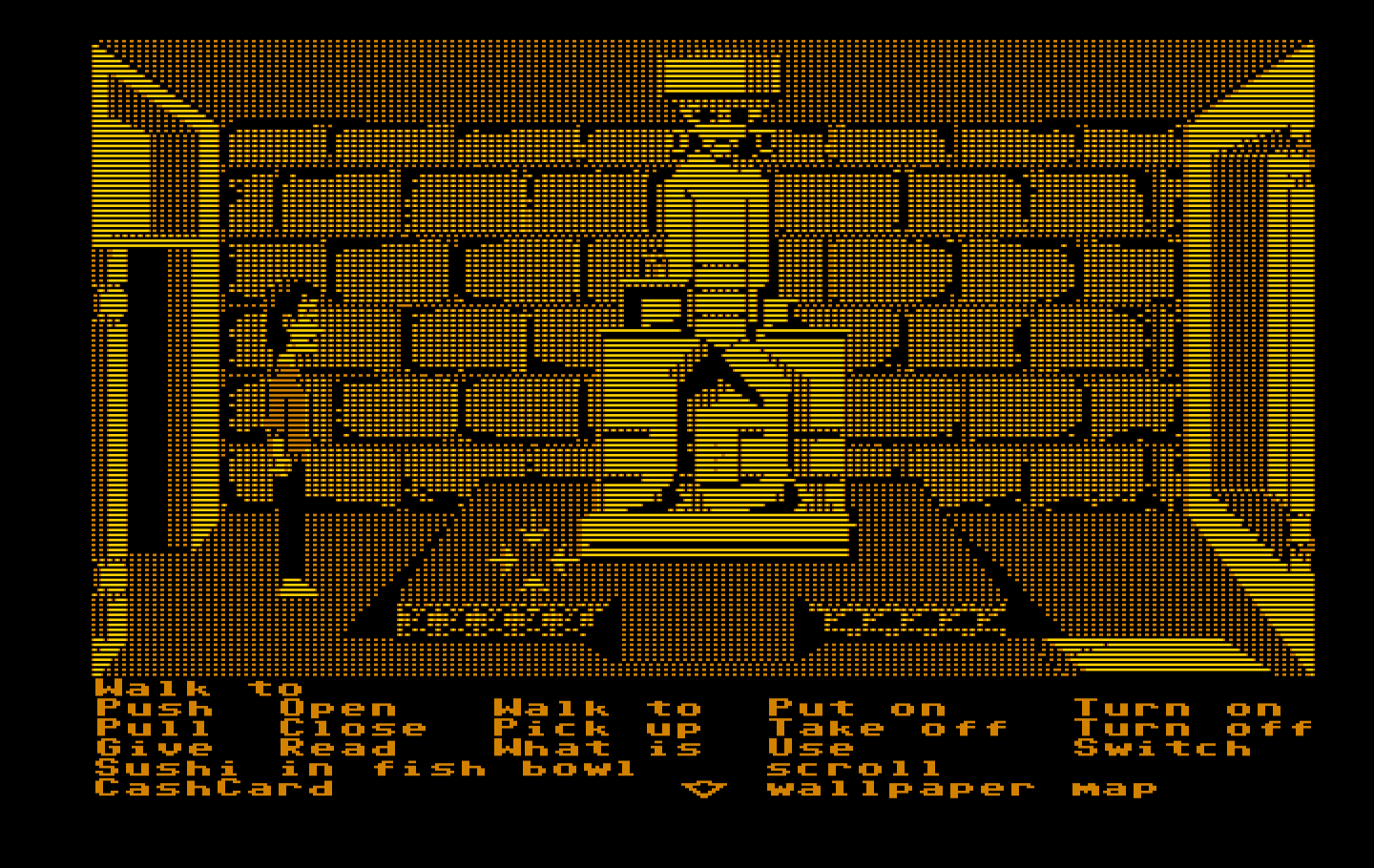 Zak McKracken and the Alien Mindbenders IBM PC/Compatibles Screenshot: Looks like I found part of a crystal...