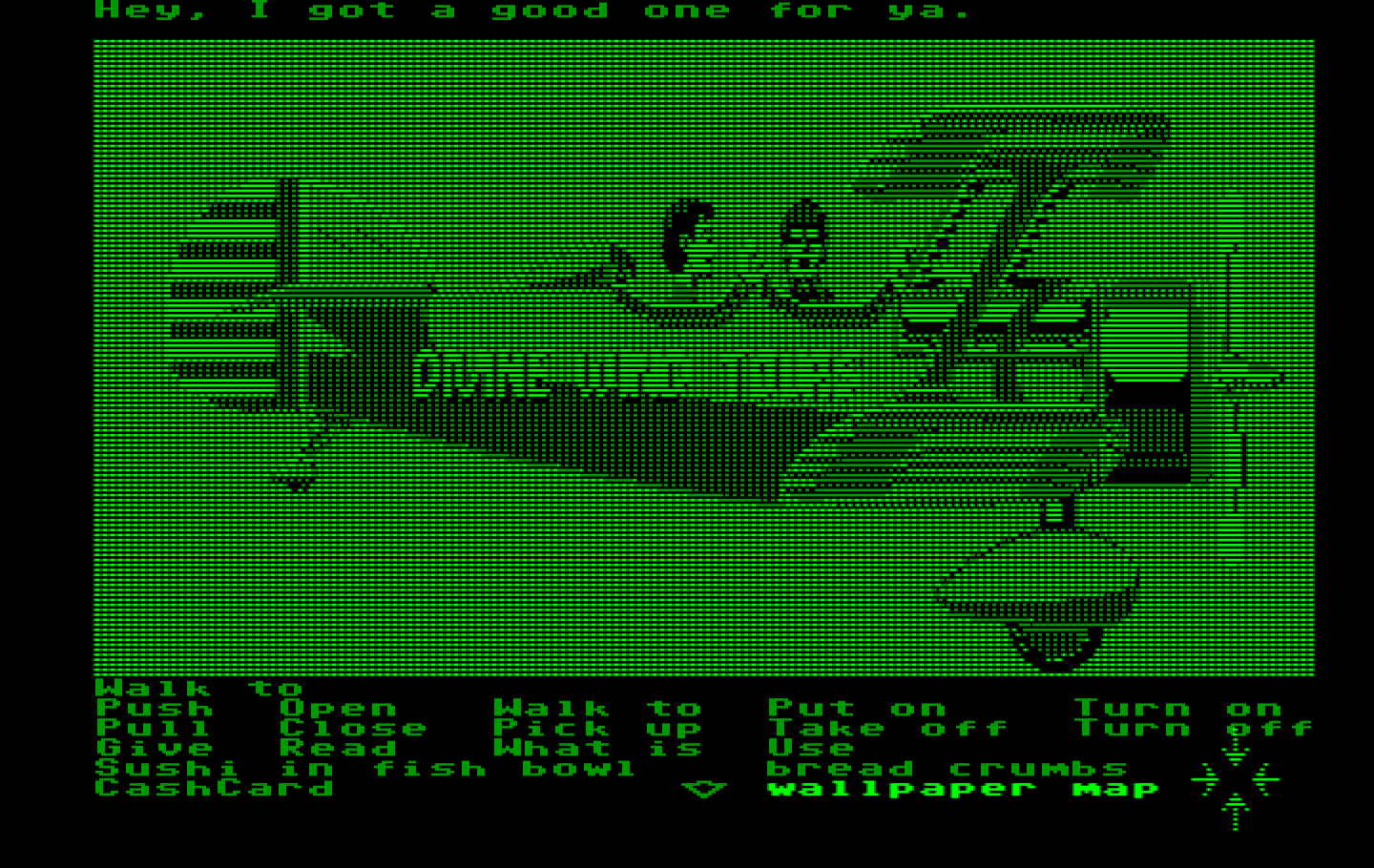 Zak McKracken and the Alien Mindbenders IBM PC/Compatibles Screenshot: The pilot is good at telling bad jokes...