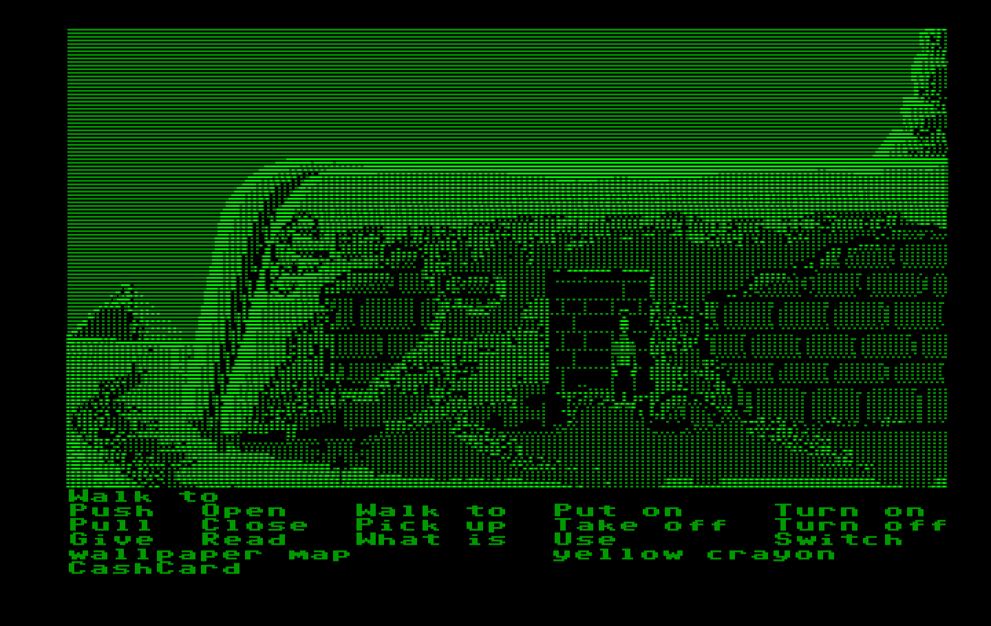 Zak McKracken and the Alien Mindbenders IBM PC/Compatibles Screenshot: Hmm, a door...looks like the entrance to a maze!