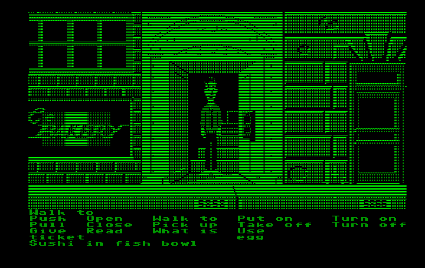 Zak McKracken and the Alien Mindbenders IBM PC/Compatibles Screenshot: The front of Zak's appartment...