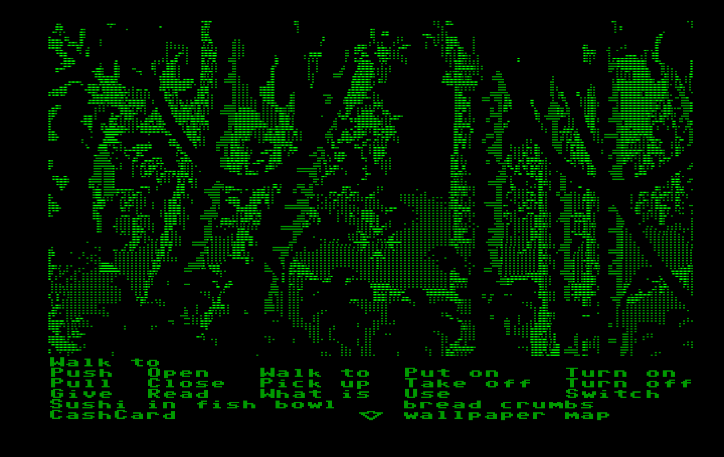Zak McKracken and the Alien Mindbenders IBM PC/Compatibles Screenshot: Start of a jungle maze.