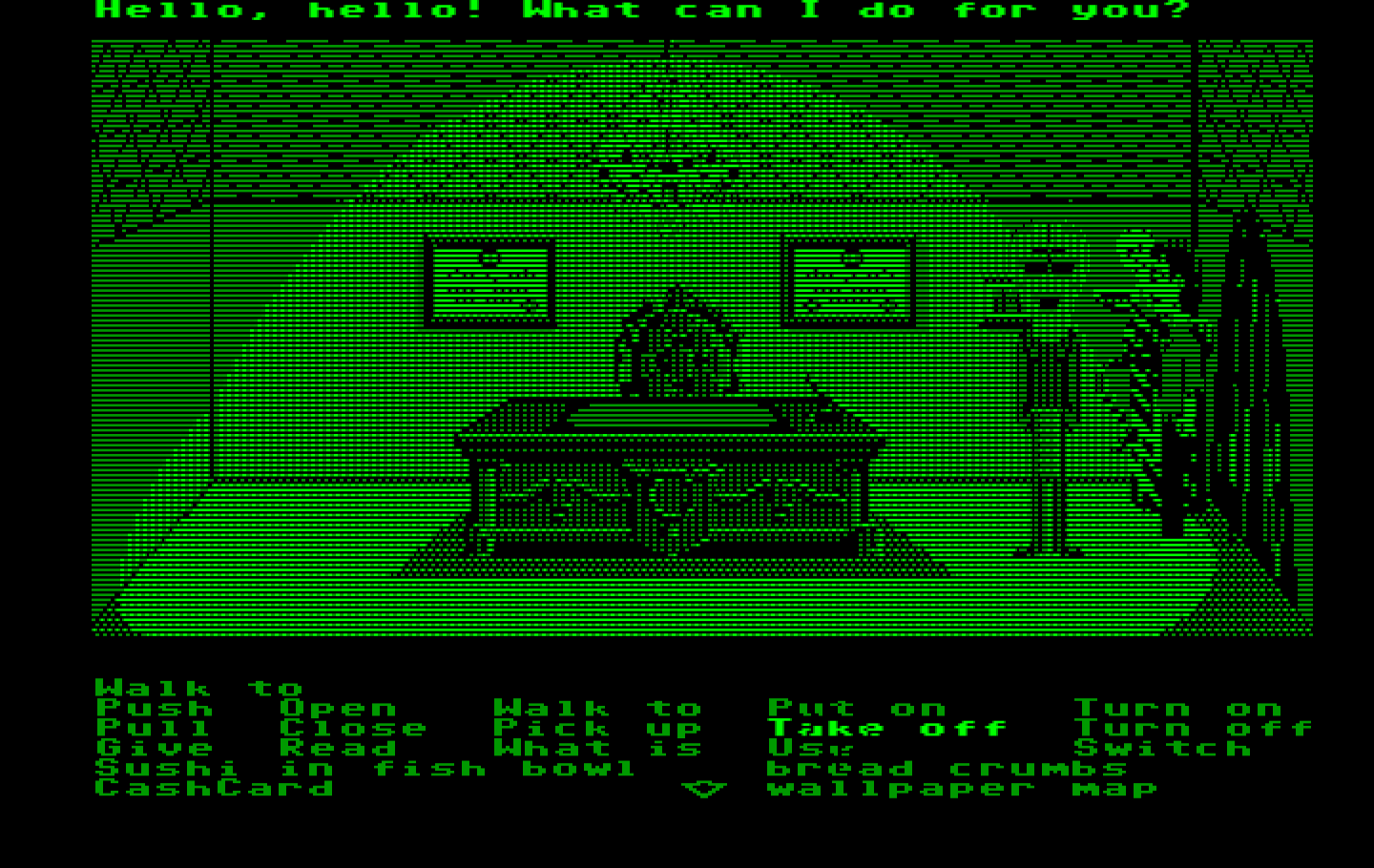 Zak McKracken and the Alien Mindbenders IBM PC/Compatibles Screenshot: Maybe this guy with the mask can help me?