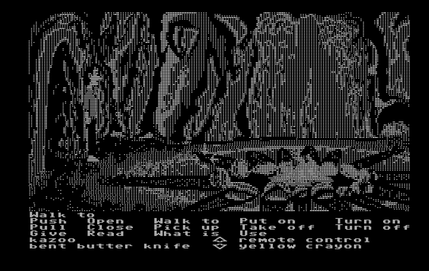 Zak McKracken and the Alien Mindbenders IBM PC/Compatibles Screenshot: Exploring a cave...good thing I was able to light a fire...!