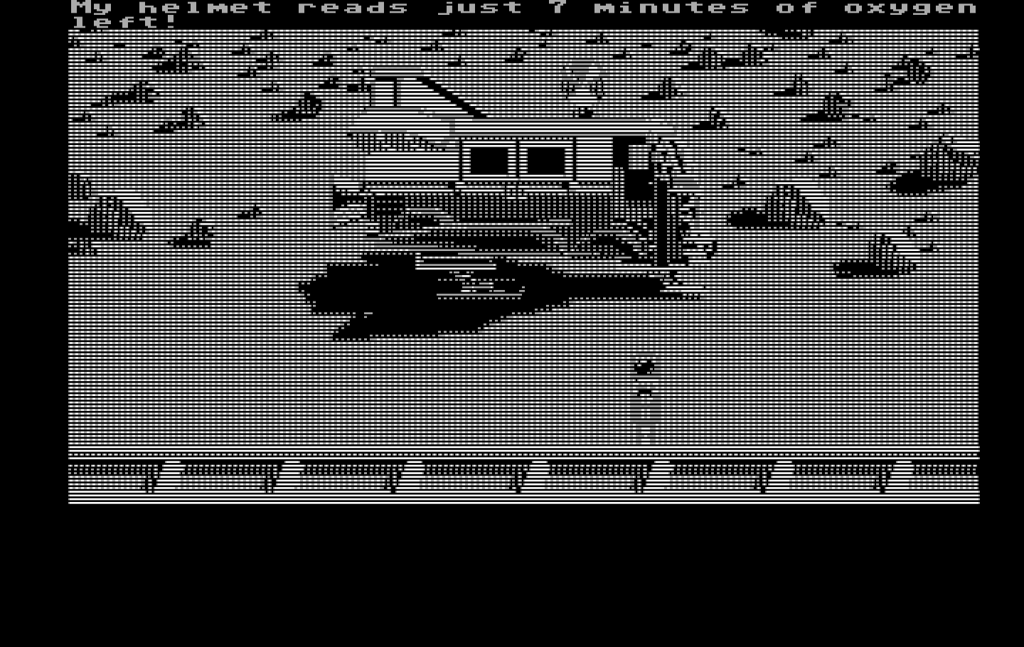 Zak McKracken and the Alien Mindbenders IBM PC/Compatibles Screenshot: Make sure none of your characters run out of air on Mars...