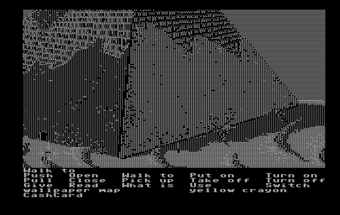 Zak McKracken and the Alien Mindbenders IBM PC/Compatibles Screenshot: Outside a pyramid...
