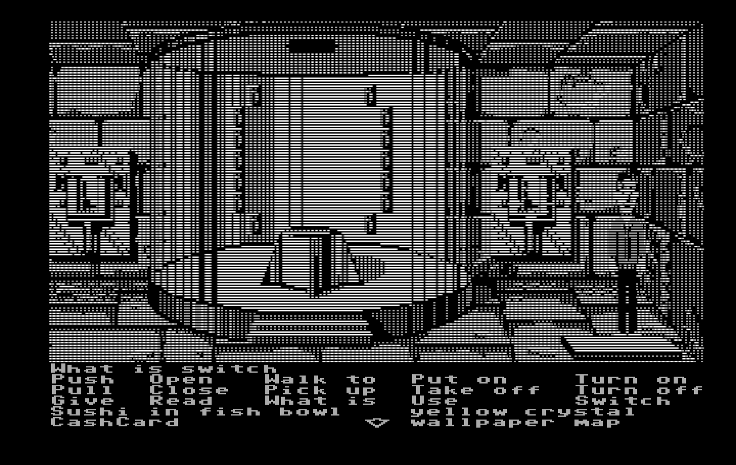 Zak McKracken and the Alien Mindbenders IBM PC/Compatibles Screenshot: Hmm, what do those giant switches do?