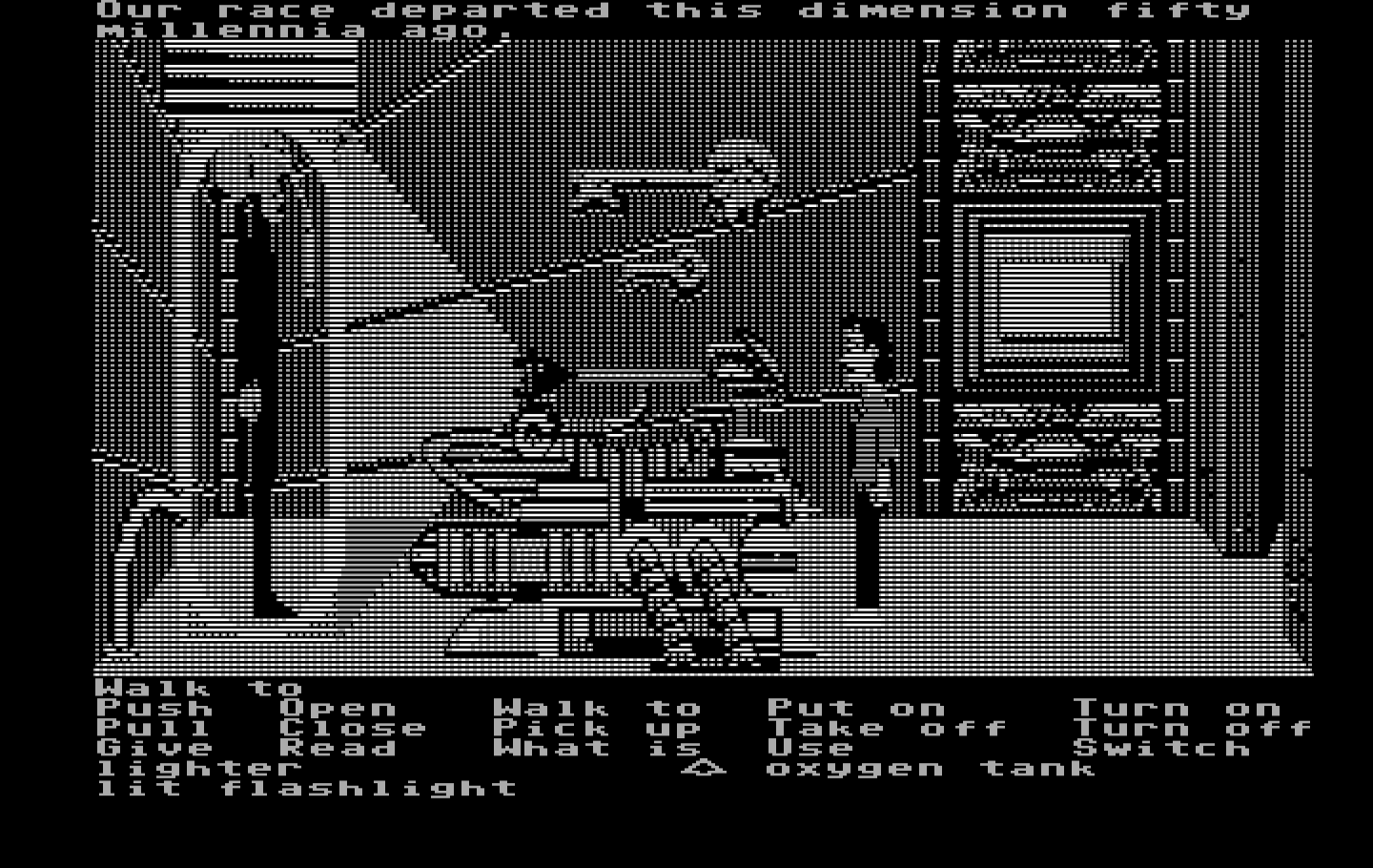 Zak McKracken and the Alien Mindbenders IBM PC/Compatibles Screenshot: A little bit more of the story is discovered...