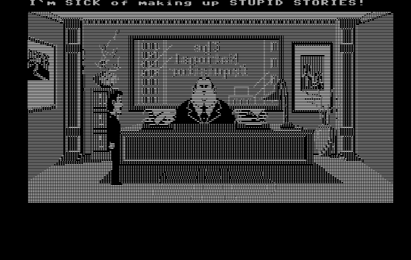 Zak McKracken and the Alien Mindbenders IBM PC/Compatibles Screenshot: Zak isn't happy with his job...