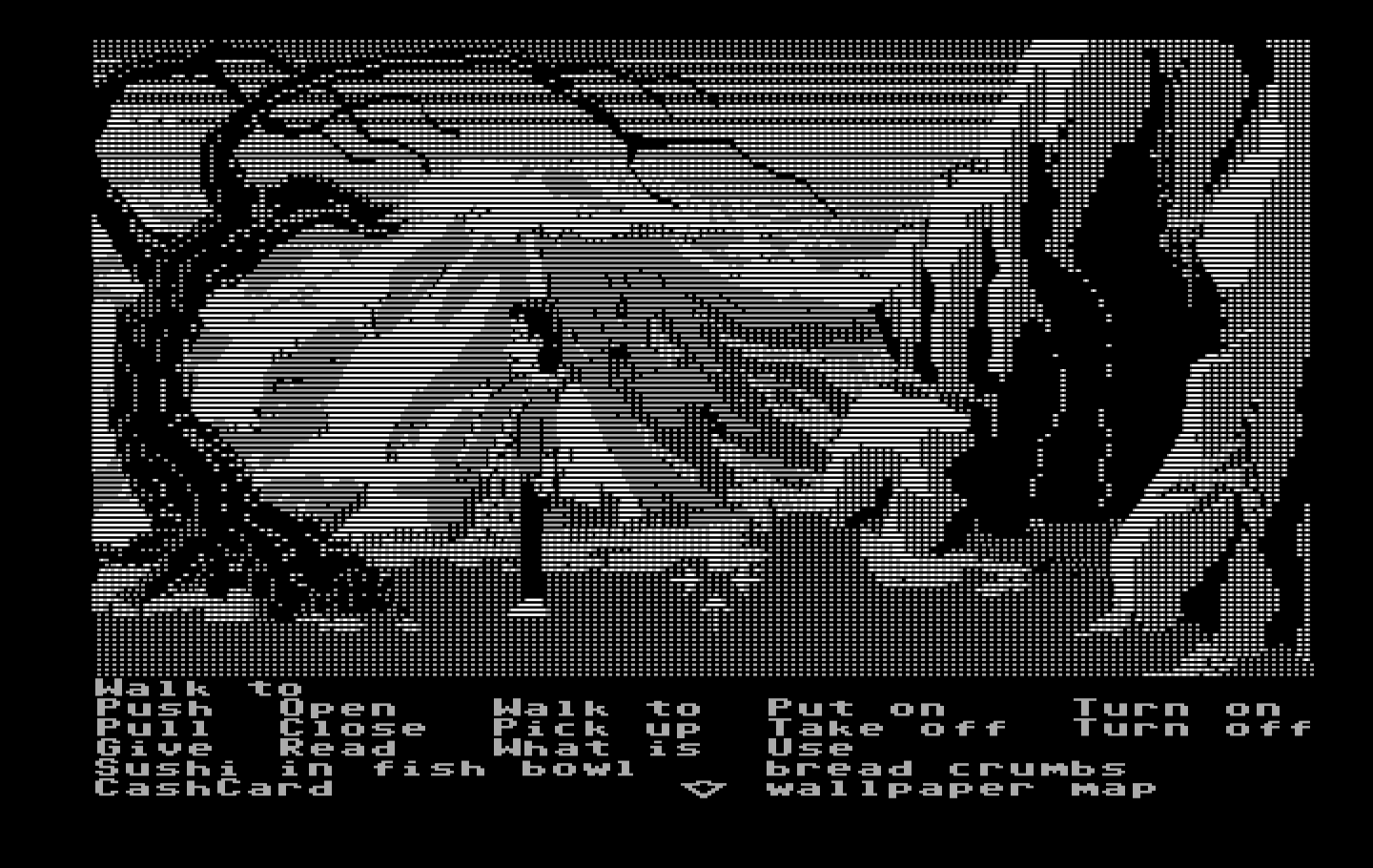 Zak McKracken and the Alien Mindbenders IBM PC/Compatibles Screenshot: Welcome to Seattle, home of the two-headed squirrel...
