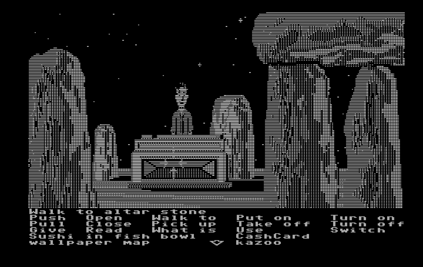 Zak McKracken and the Alien Mindbenders IBM PC/Compatibles Screenshot: Meanwhile, Zak is at Stonehenge...