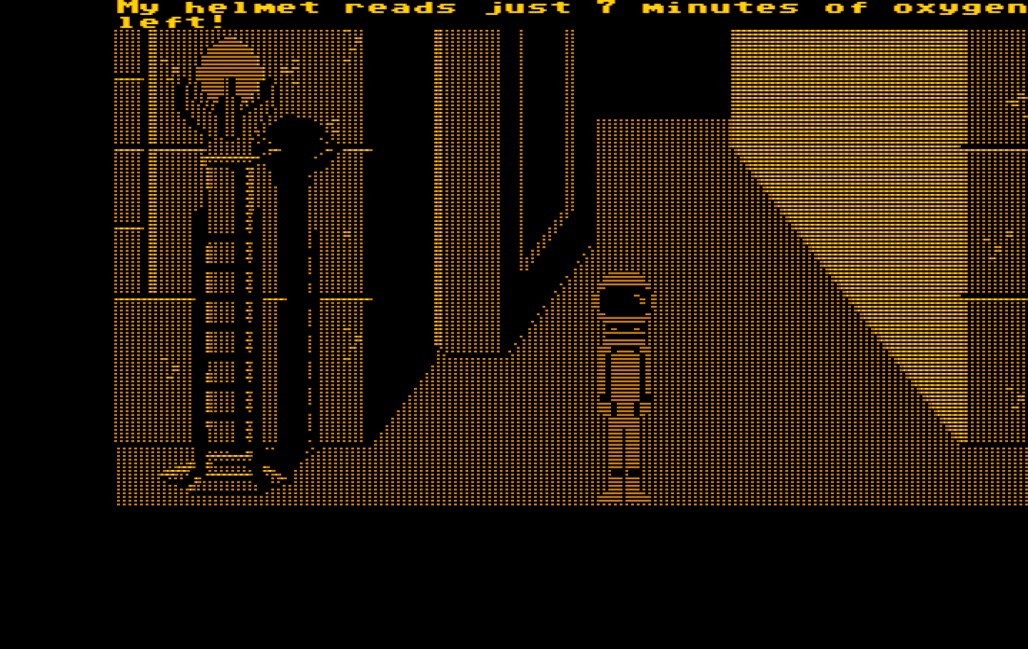Zak McKracken and the Alien Mindbenders IBM PC/Compatibles Screenshot: Be sure none of your characters run out of oxygen!