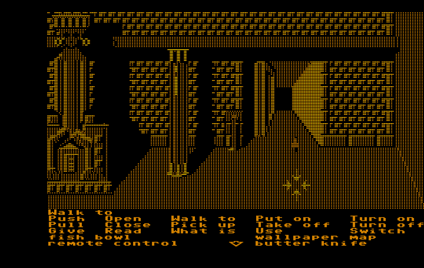 Zak McKracken and the Alien Mindbenders IBM PC/Compatibles Screenshot: Opposite end of the great hall...