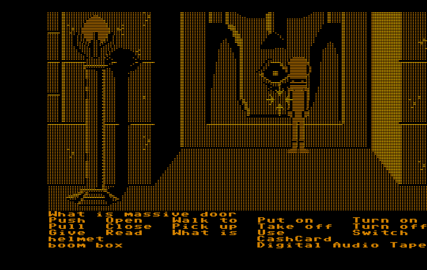 Zak McKracken and the Alien Mindbenders IBM PC/Compatibles Screenshot: I need to find a way to open this massive door.