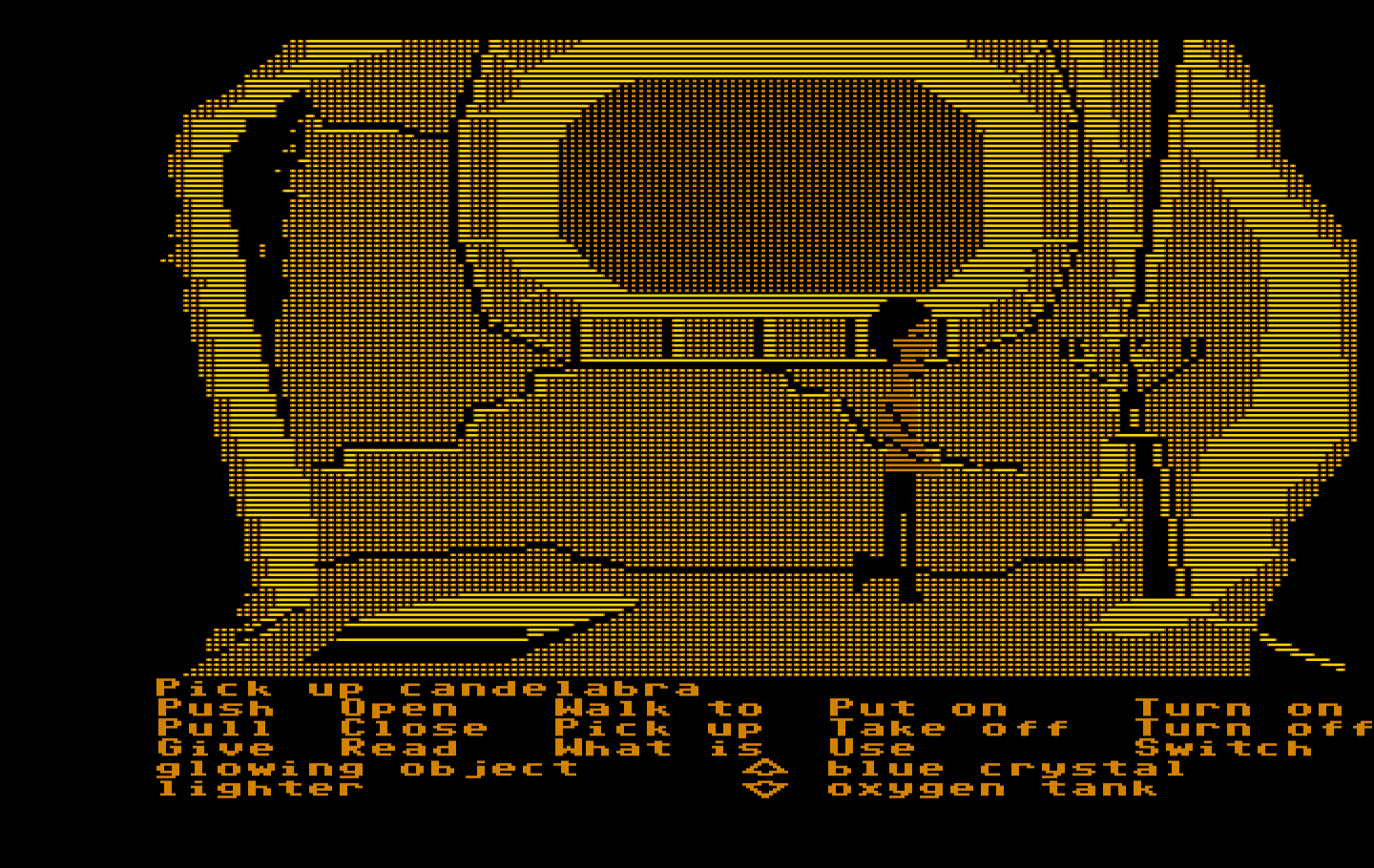 Zak McKracken and the Alien Mindbenders IBM PC/Compatibles Screenshot: You can find useful objects in odd places, like this candelabra.