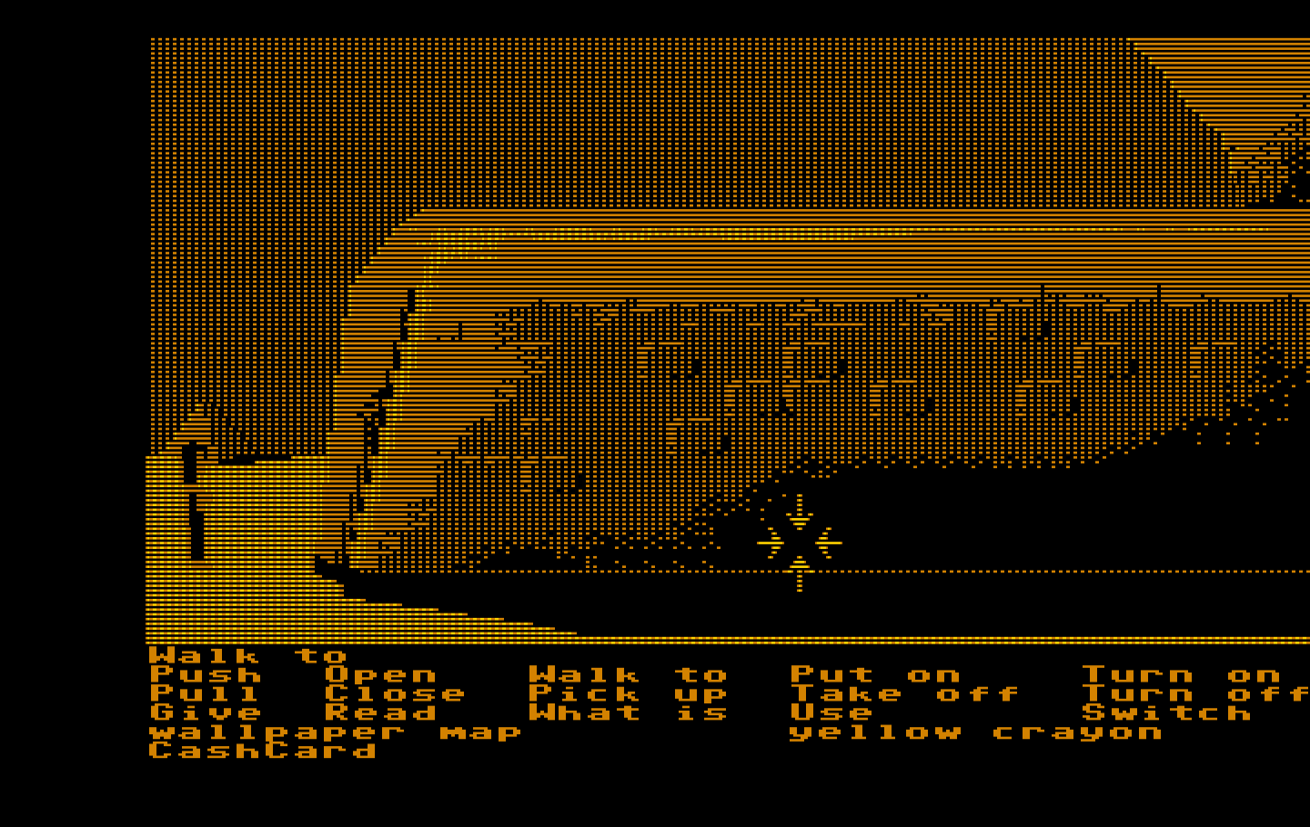 Zak McKracken and the Alien Mindbenders IBM PC/Compatibles Screenshot: Somehow I need to find an entrance to this sphinx.