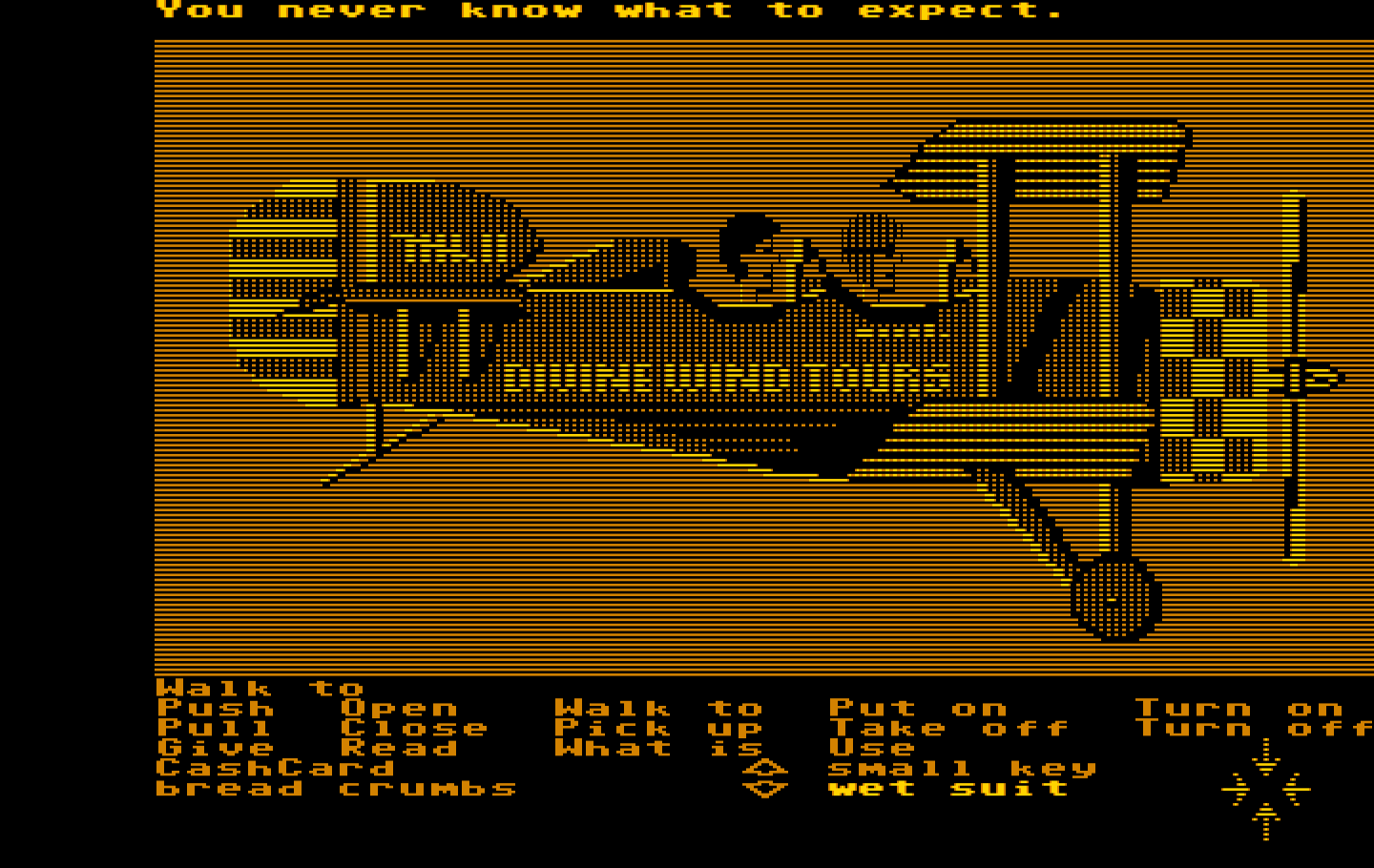 Zak McKracken and the Alien Mindbenders IBM PC/Compatibles Screenshot: Welcome to the Bermuda Triangle!