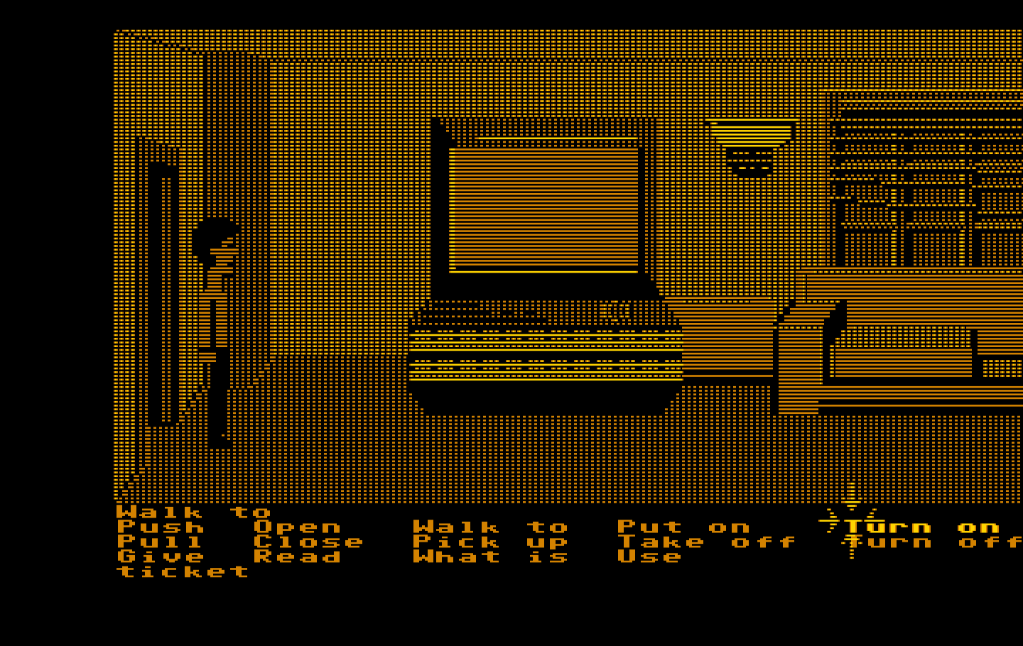Zak McKracken and the Alien Mindbenders IBM PC/Compatibles Screenshot: Zak's living room has a really large T.V.!