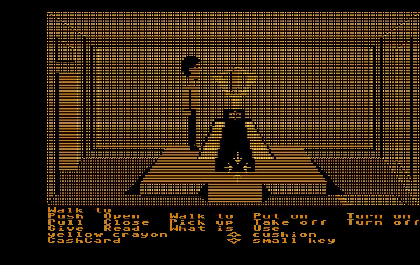 Zak McKracken and the Alien Mindbenders IBM PC/Compatibles Screenshot: Looks like I found a crystal!