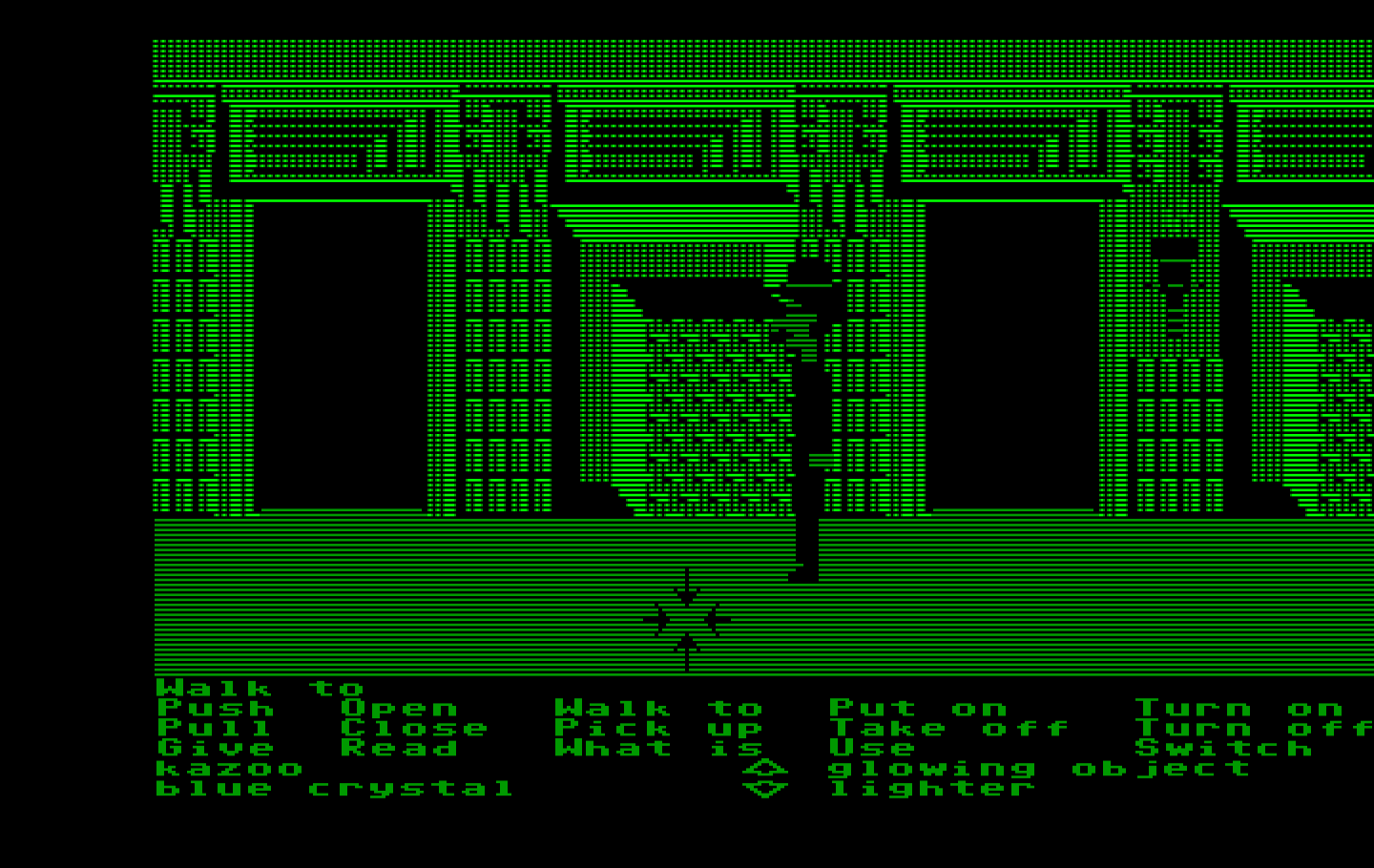 Zak McKracken and the Alien Mindbenders IBM PC/Compatibles Screenshot: Light the torches to see, then try to find your way through the maze.