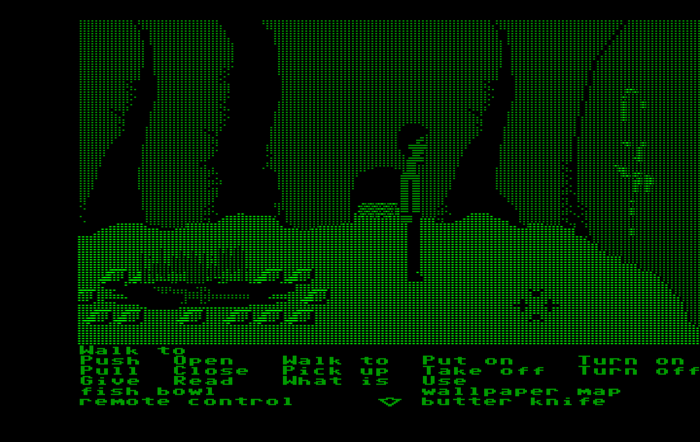 Zak McKracken and the Alien Mindbenders IBM PC/Compatibles Screenshot: Hmm, what are these strange markings on the wall?