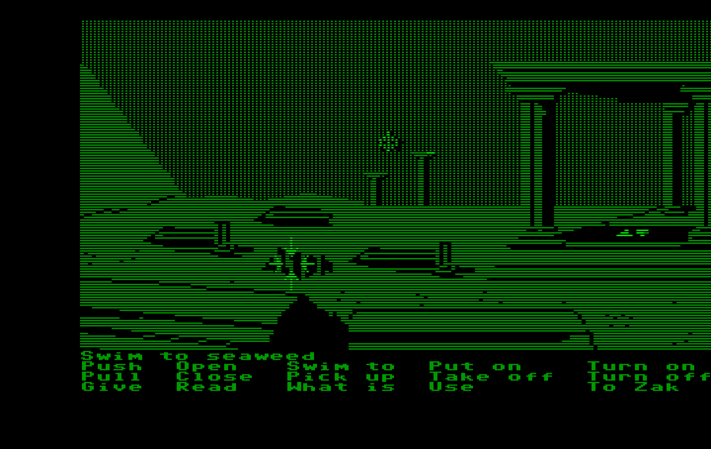 Zak McKracken and the Alien Mindbenders IBM PC/Compatibles Screenshot: Swimming underwater as a dolphin.
