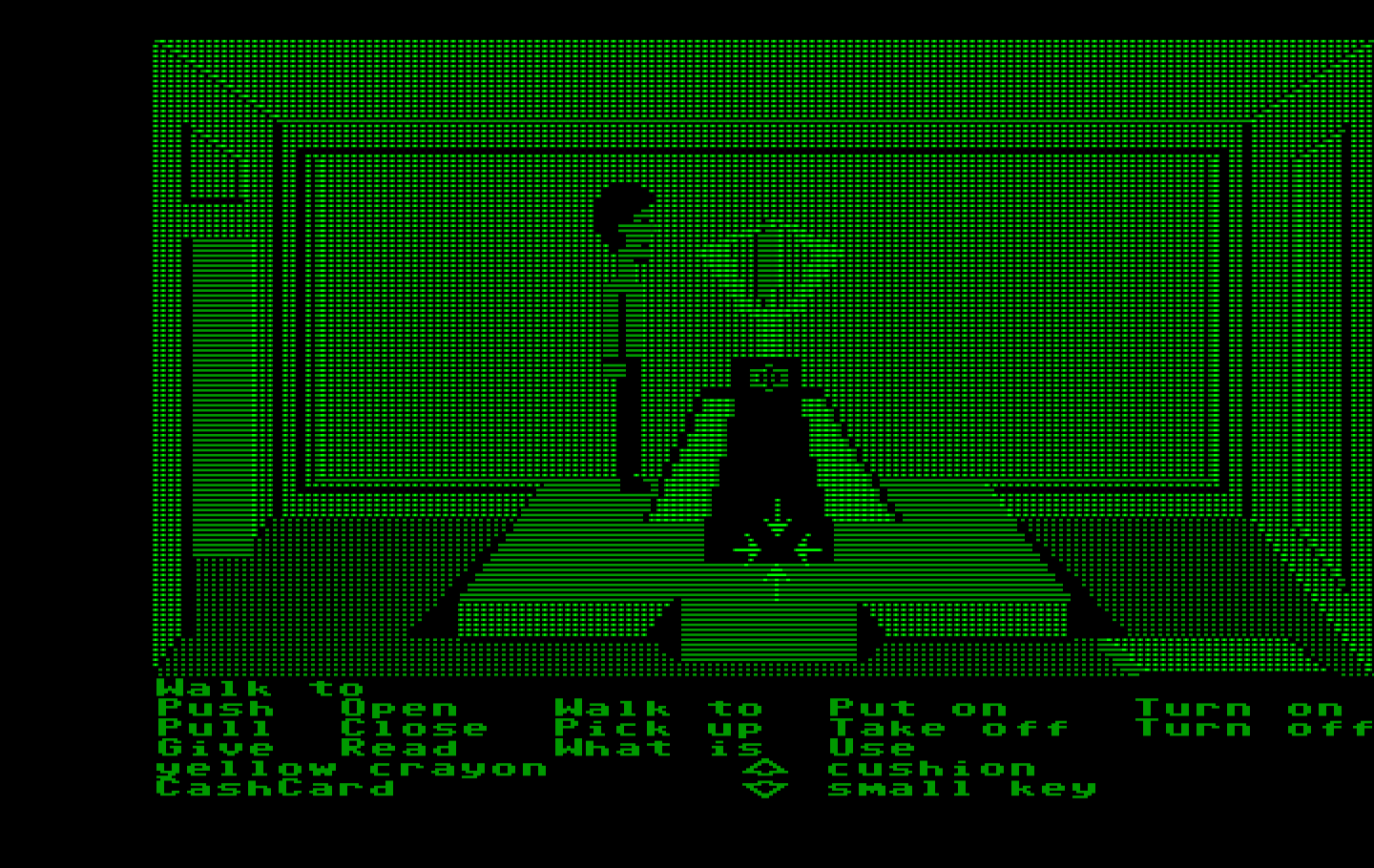 Zak McKracken and the Alien Mindbenders IBM PC/Compatibles Screenshot: Looks like I found a crystal!