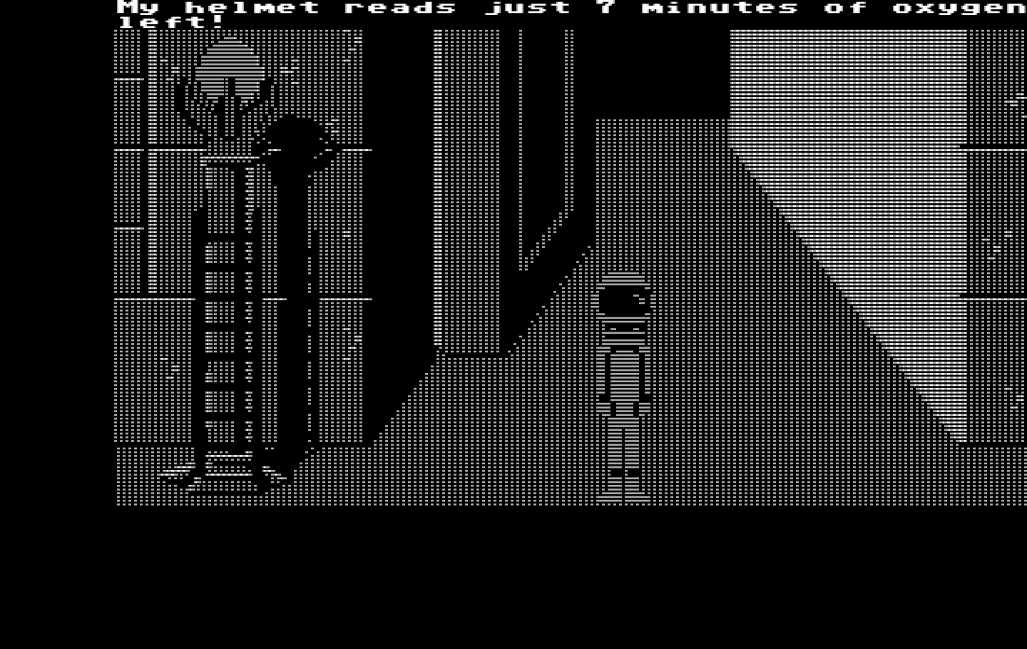 Zak McKracken and the Alien Mindbenders IBM PC/Compatibles Screenshot: Be sure none of your characters run out of oxygen!
