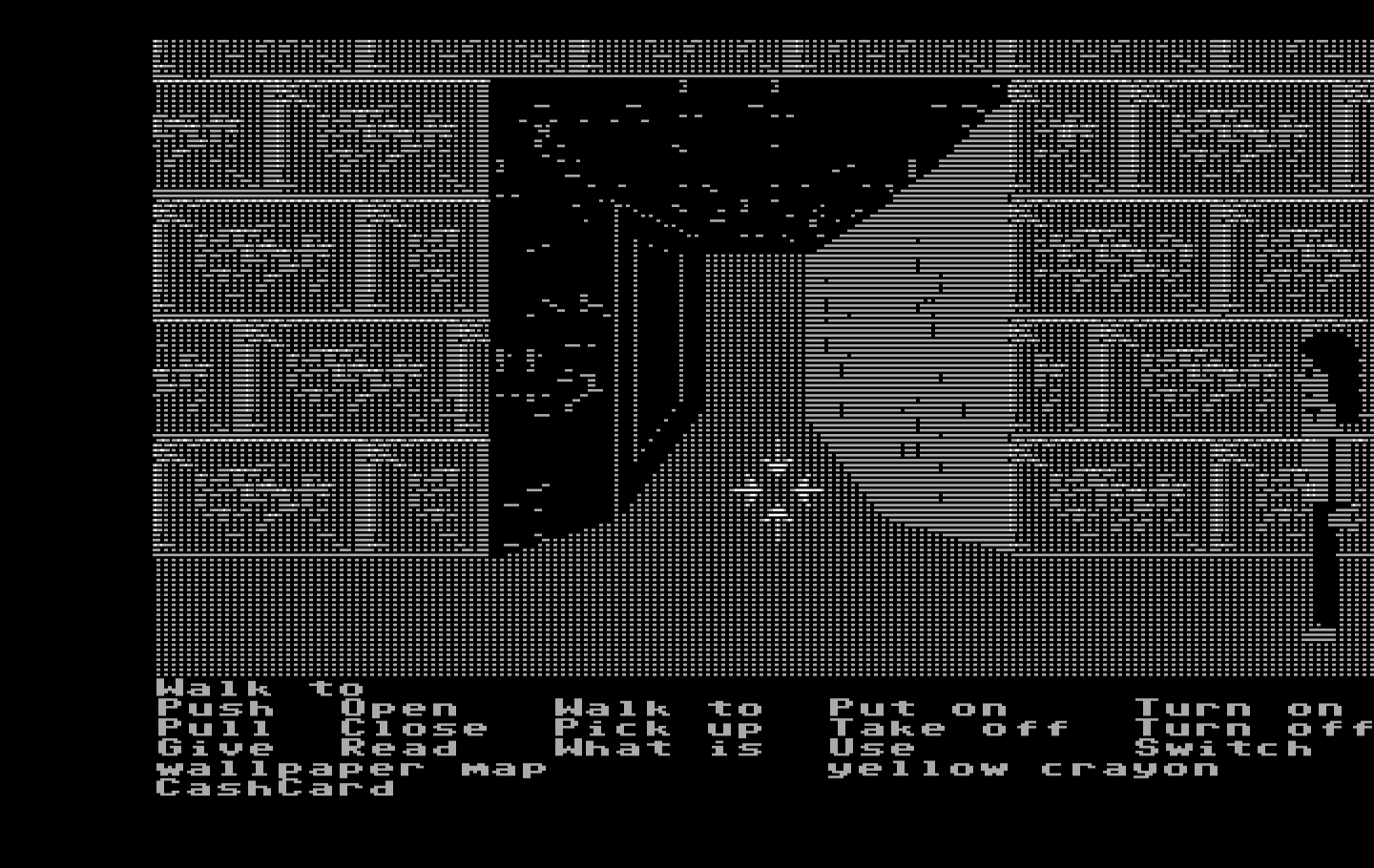 Zak McKracken and the Alien Mindbenders IBM PC/Compatibles Screenshot: Pyramid entrance...looks like the start of another maze!
