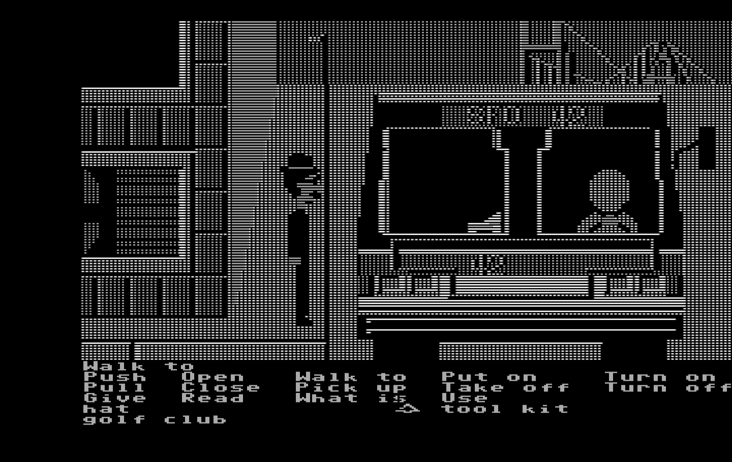 Zak McKracken and the Alien Mindbenders IBM PC/Compatibles Screenshot: The bus driver is asleep; I need to wake him up!