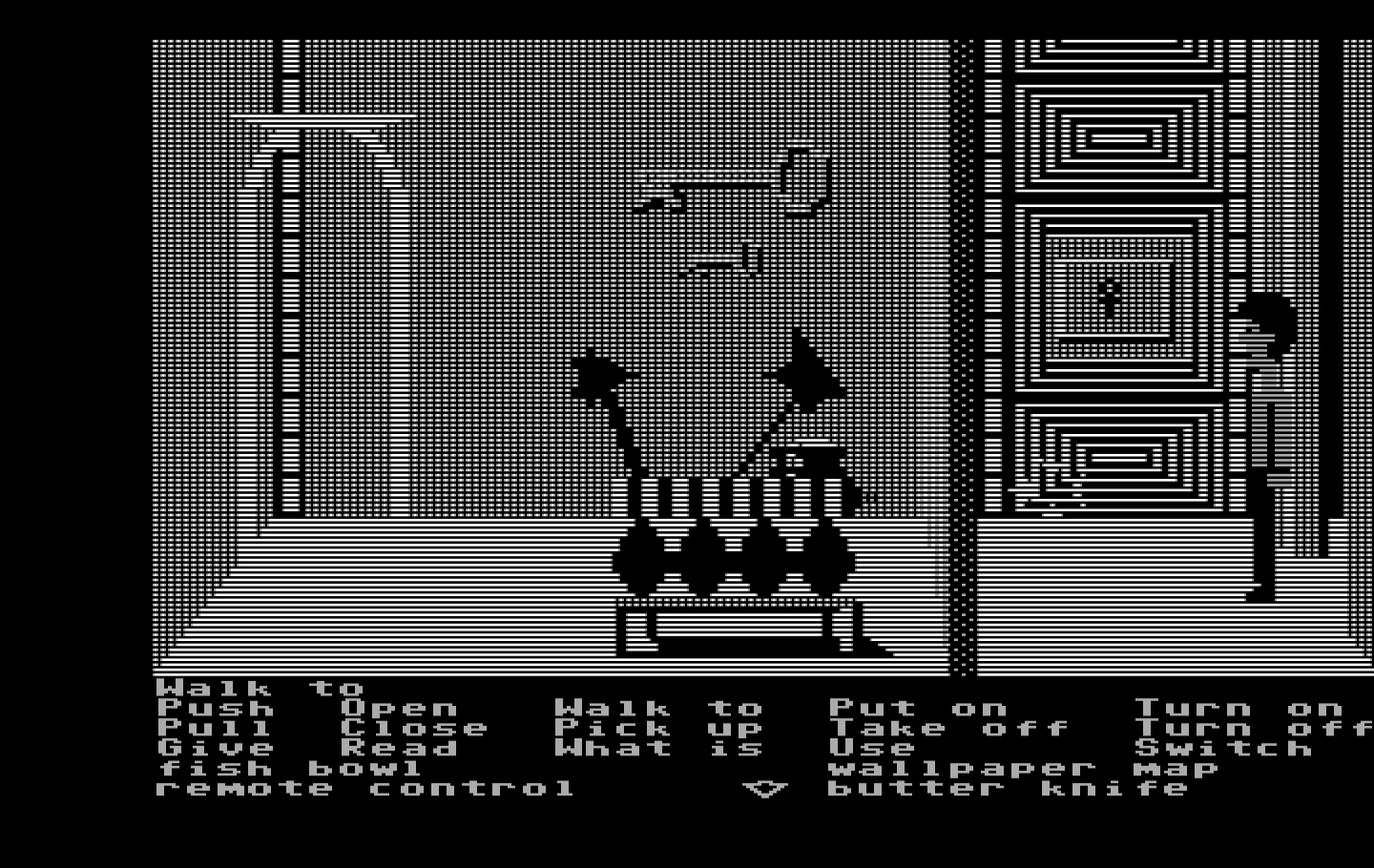 Zak McKracken and the Alien Mindbenders IBM PC/Compatibles Screenshot: Some giant keys! How can I reach them?