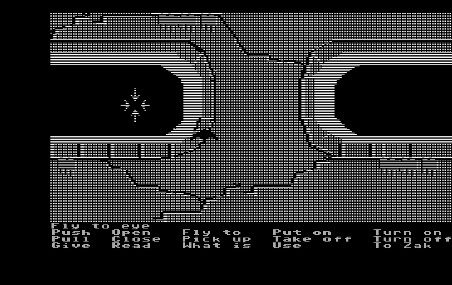 Zak McKracken and the Alien Mindbenders IBM PC/Compatibles Screenshot: As a bird I can explore places that can't be walked to.