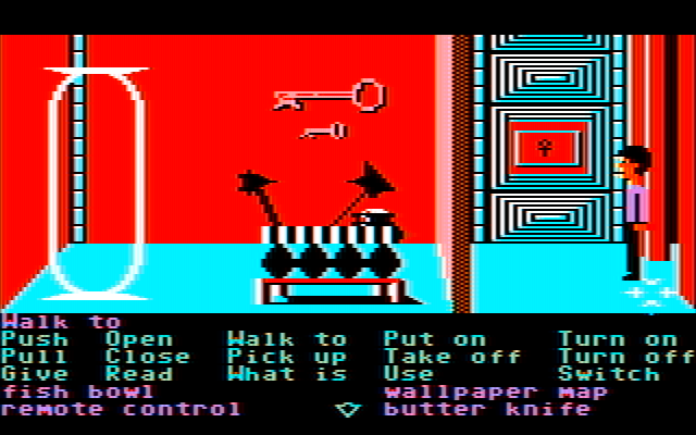 Zak McKracken and the Alien Mindbenders IBM PC/Compatibles Screenshot: Hmm, some giant keys! I wonder how I can reach them?