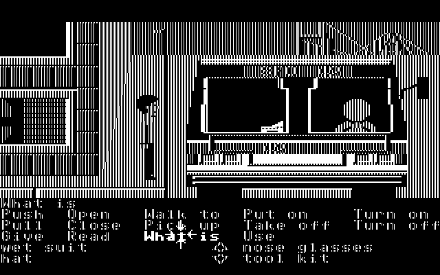 Zak McKracken and the Alien Mindbenders IBM PC/Compatibles Screenshot: The bus driver is asleep, I should wake him up...