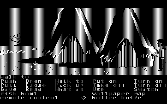 Zak McKracken and the Alien Mindbenders IBM PC/Compatibles Screenshot: Arrived at a hidden village.