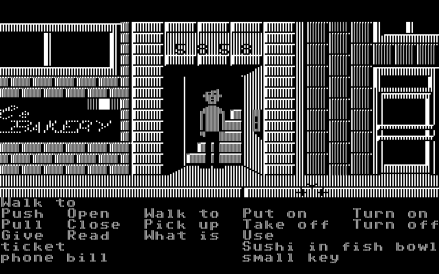 Zak McKracken and the Alien Mindbenders IBM PC/Compatibles Screenshot: Outside Zak's appartment...