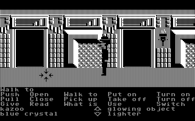 Zak McKracken and the Alien Mindbenders IBM PC/Compatibles Screenshot: Light the torches so you can see in this maze...