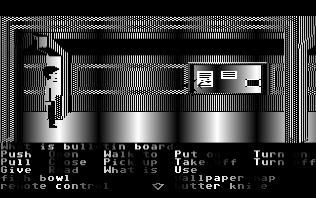 Zak McKracken and the Alien Mindbenders IBM PC/Compatibles Screenshot: Anything useful in this hallway? Better examine everything to find out...