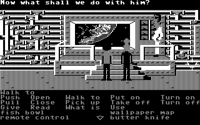 Zak McKracken and the Alien Mindbenders IBM PC/Compatibles Screenshot: Can you devise a plan of escape while the aliens decide what to do with you?