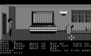 Zak McKracken and the Alien Mindbenders for IBM PC/Compatibles - Zak's living room, featuring a very large T.V...
