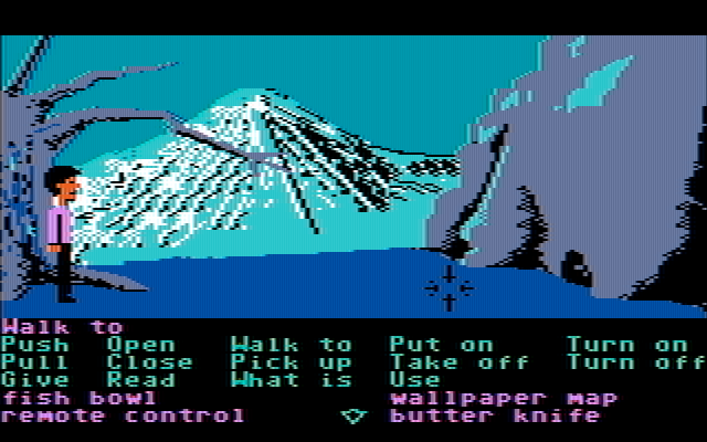 Zak McKracken and the Alien Mindbenders IBM PC/Compatibles Screenshot: Welcome to Seattle, home of the two-headed squirrel.