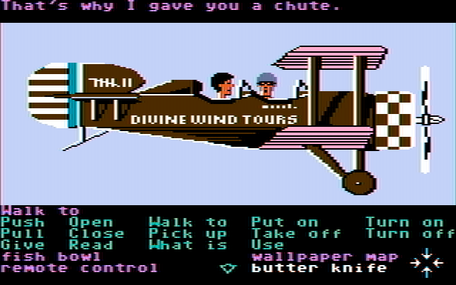 Zak McKracken and the Alien Mindbenders IBM PC/Compatibles Screenshot: Entering the Bermuda Triangle.
