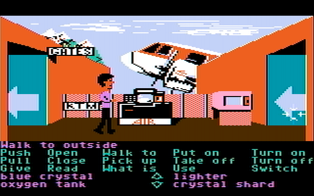 Zak McKracken and the Alien Mindbenders IBM PC/Compatibles Screenshot: Arriving at my next destination...