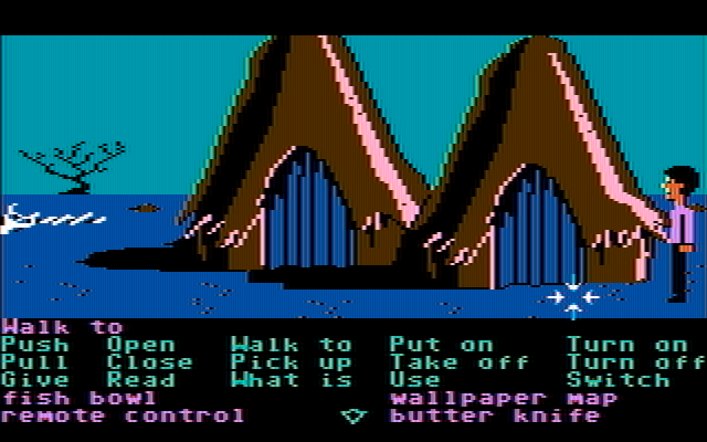 Zak McKracken and the Alien Mindbenders IBM PC/Compatibles Screenshot: I wonder who lives in these huts?