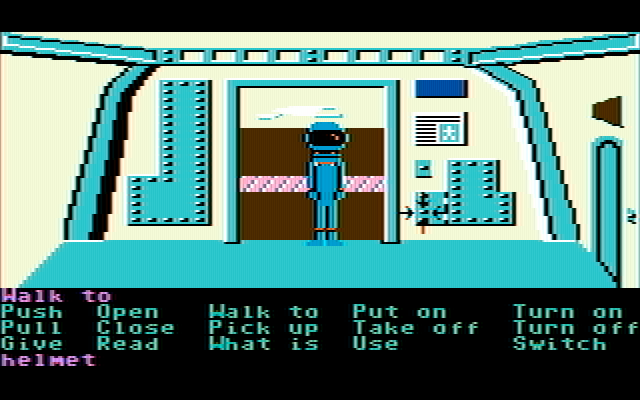 Zak McKracken and the Alien Mindbenders IBM PC/Compatibles Screenshot: Entering the shelter.
